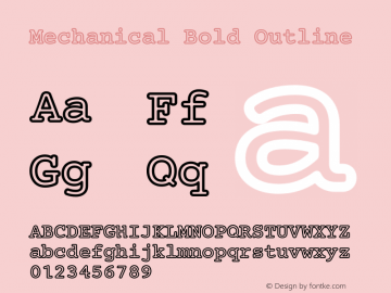 Mechanical Bold Outline Version 1.00图片样张