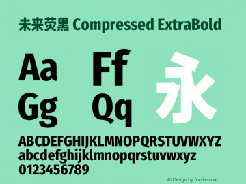 未来荧黑 Compressed ExtraBold  Font Sample