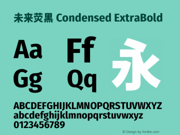 未来荧黑 Condensed ExtraBold  Font Sample