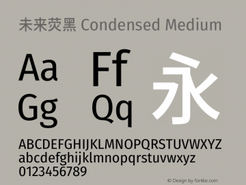 未来荧黑 Condensed Medium  Font Sample