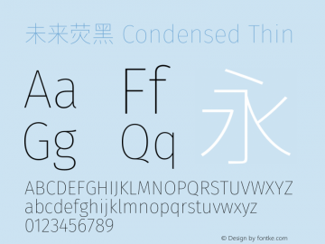 未来荧黑 Condensed Thin 图片样张