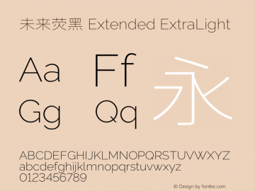 未来荧黑 Extended ExtraLight 图片样张