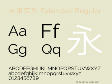 未来荧黑 Extended Regular  Font Sample