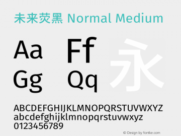 未来荧黑 Normal Medium  Font Sample