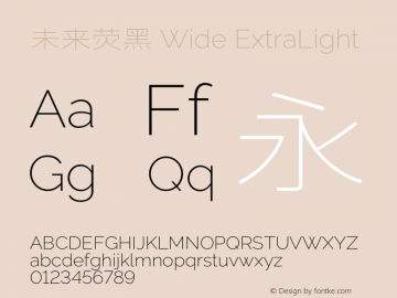 未来荧黑 Wide ExtraLight  Font Sample