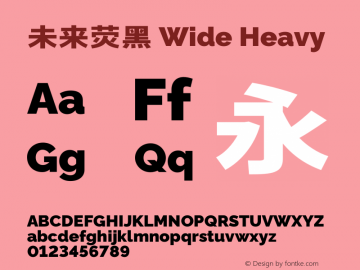 未来荧黑 Wide Heavy  Font Sample