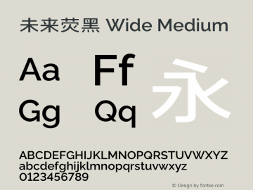 未来荧黑 Wide Medium  Font Sample