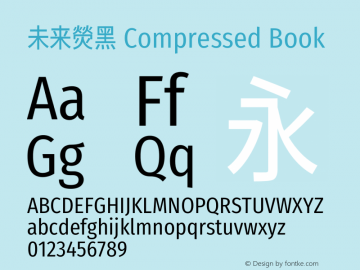 未来熒黑 Compressed Book  Font Sample