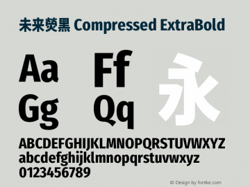 未来熒黑 Compressed ExtraBold  Font Sample