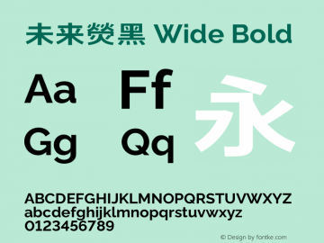 未来熒黑 Wide Bold  Font Sample