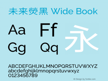 未来熒黑 Wide Book  Font Sample