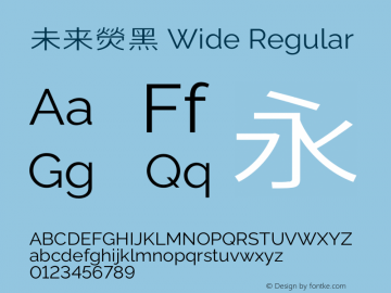 未来熒黑 Wide Regular  Font Sample