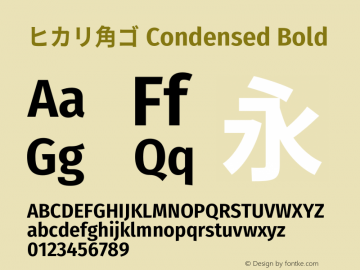ヒカリ角ゴ Condensed Bold  Font Sample