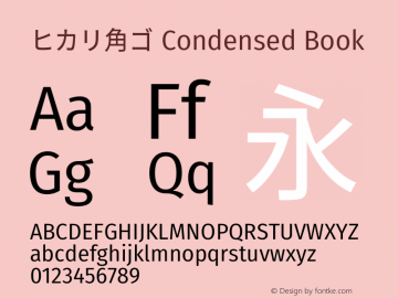 ヒカリ角ゴ Condensed Book 图片样张