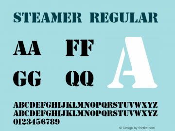 Steamer Regular Altsys Fontographer 3.5  5/27/92 Font Sample