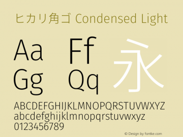 ヒカリ角ゴ Condensed Light  Font Sample