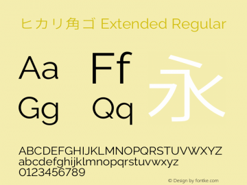 ヒカリ角ゴ Extended Regular 图片样张