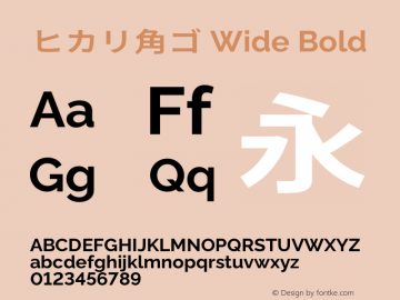 ヒカリ角ゴ Wide Bold  Font Sample