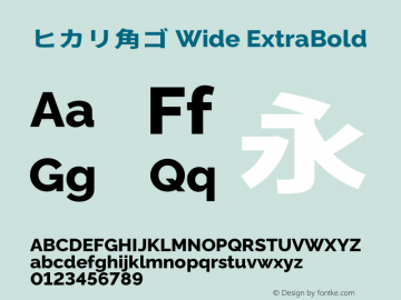 ヒカリ角ゴ Wide ExtraBold  Font Sample