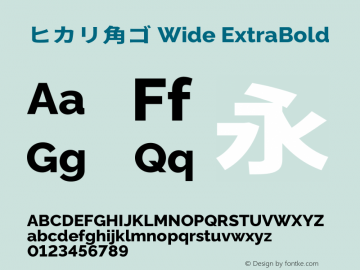 ヒカリ角ゴ Wide ExtraBold 图片样张