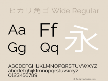 ヒカリ角ゴ Wide Regular  Font Sample