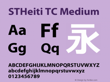 STHeiti TC Medium 6.1d10e1 Font Sample