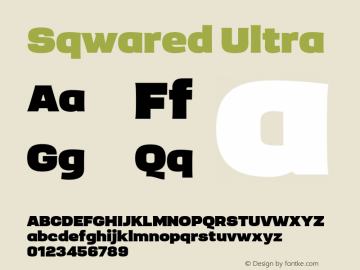 Sqwared-Ultra Version 1.000 Font Sample