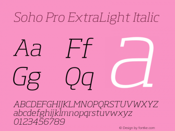 SohoPro-ExtraLightItalic Version 2.000图片样张