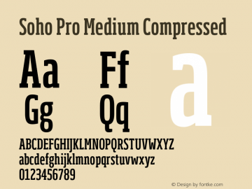 SohoPro-MediumCompressed Version 1.100 Font Sample