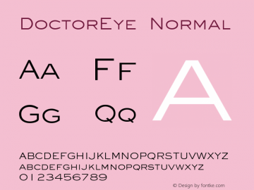 DoctorEye Normal Altsys Fontographer 4.1 5/24/96 Font Sample