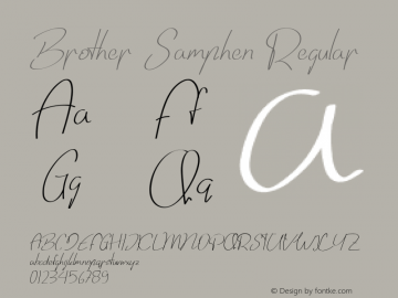 Brother Samphen Version 1.00;February 8, 2020;FontCreator 12.0.0.2539 32-bit Font Sample