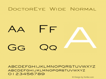 DoctorEye Wide Normal Altsys Fontographer 4.1 5/31/96 Font Sample