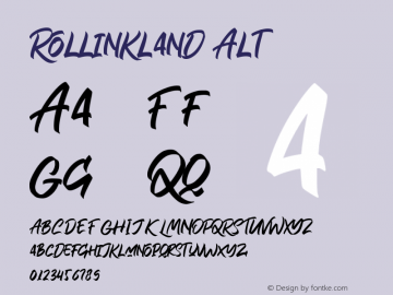 Rollinkland Alt Version 1.00;March 20, 2020;FontCreator 11.5.0.2427 32-bit Font Sample