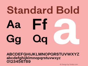 Standard Bold Version 2.000;PS 2.0;hotconv 16.6.51;makeotf.lib2.5.65220 DEVELOPMENT图片样张