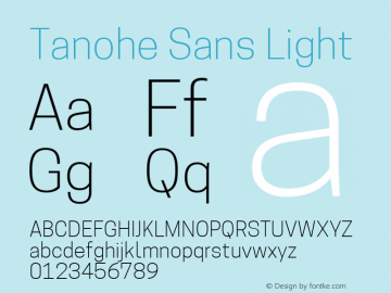 Tanohe Sans Light Version 1.00;March 11, 2020;FontCreator 12.0.0.2522 64-bit; ttfautohint (v1.8.3)图片样张