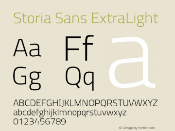 Storia Sans ExtraLight Version 60.001;March 19, 2020;FontCreator 12.0.0.2522 64-bit Font Sample
