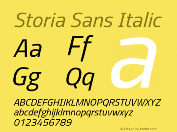 Storia Sans Italic Version 60.001;March 19, 2020;FontCreator 12.0.0.2522 64-bit图片样张