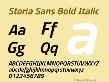 Storia Sans Bold Italic Version 60.001;March 19, 2020;FontCreator 12.0.0.2522 64-bit图片样张