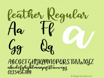 feather Version 1.00;March 20, 2020;FontCreator 12.0.0.2525 64-bit Font Sample