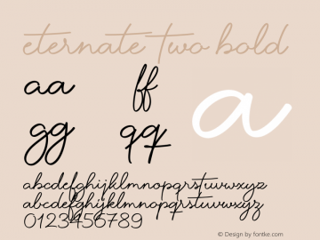 Eternate-TwoBold 1.000 Font Sample