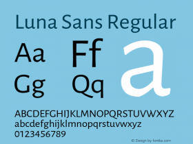 Luna Sans Version 2.001;March 23, 2020;FontCreator 12.0.0.2522 64-bit Font Sample