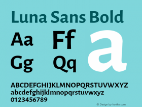 Luna Sans Bold Version 2.001;March 23, 2020;FontCreator 12.0.0.2522 64-bit Font Sample