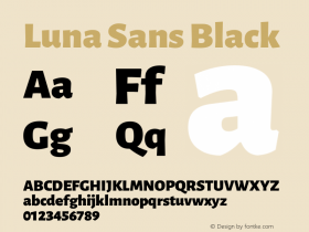 Luna Sans Black Version 2.001;January 11, 2020;FontCreator 12.0.0.2547 64-bit Font Sample