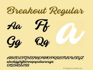 Breakout Version 1.00;March 24, 2020;FontCreator 11.5.0.2430 64-bit Font Sample