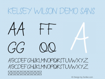 Kelsey Wilson Demo Sans Version 1.002;Fontself Maker 3.4.0图片样张