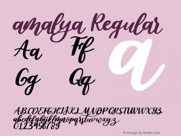 amalya Version 1.00;March 24, 2020;FontCreator 12.0.0.2525 64-bit Font Sample