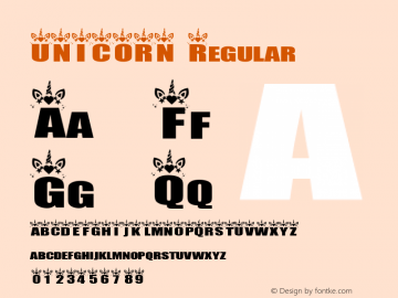 UNICORN Version 1.001;Fontself Maker 3.5.1图片样张