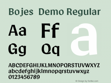 BojesTDemo-Regular Version 1.000 Font Sample