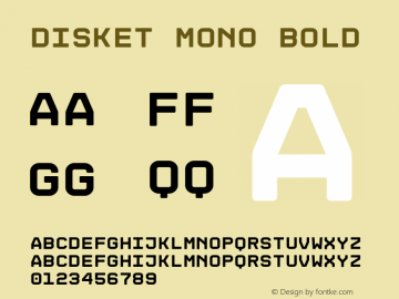 Disket Mono Bold Version 1.102 September 9, 2019图片样张