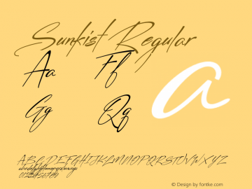 Sunkist Version 1.000 Font Sample